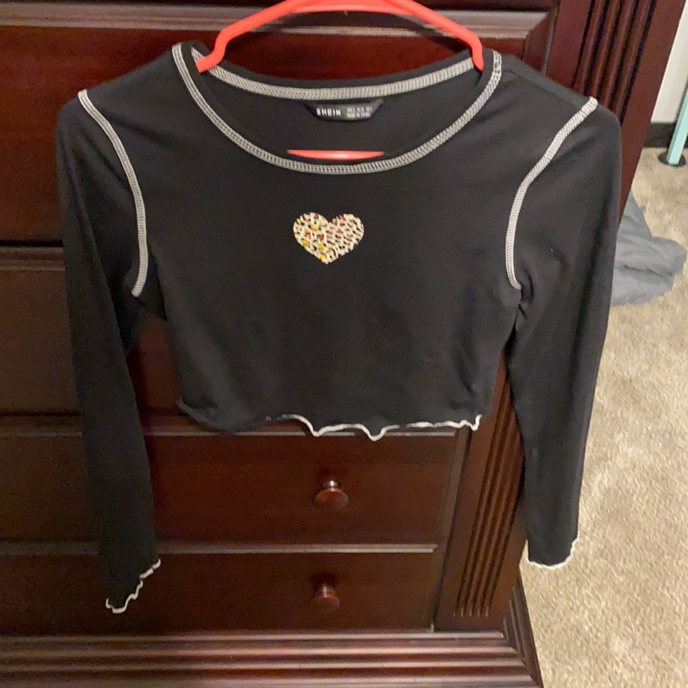 Size S, Black SHEIN Cropped Longsleeve